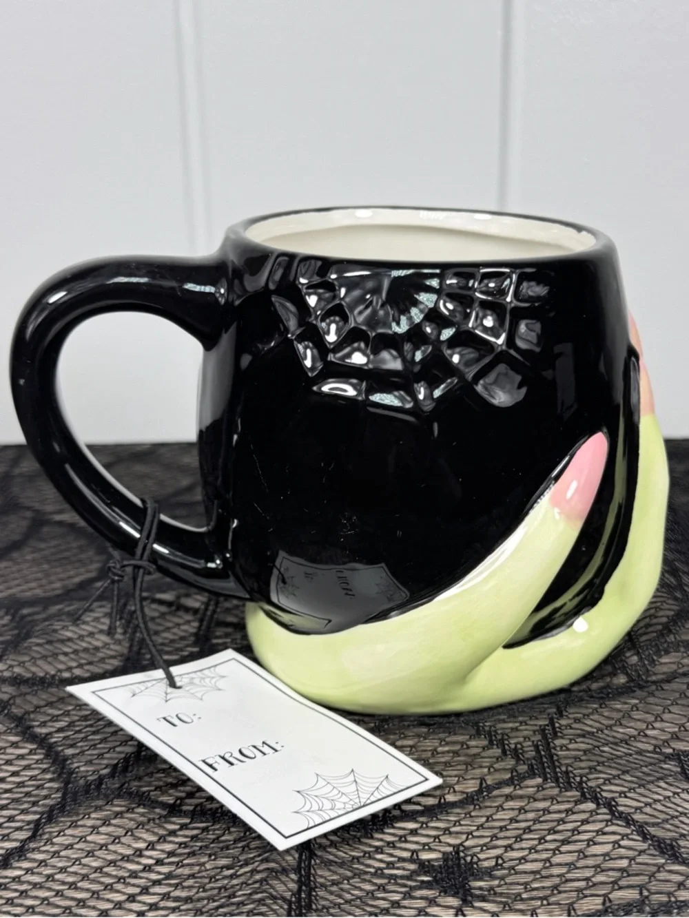 NEW Cobwebs & Cauldrons Witch Hands Spiderwebs Halloween Mug